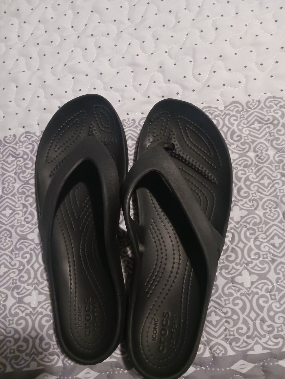 CROCS Black Comfort Flip Flops
